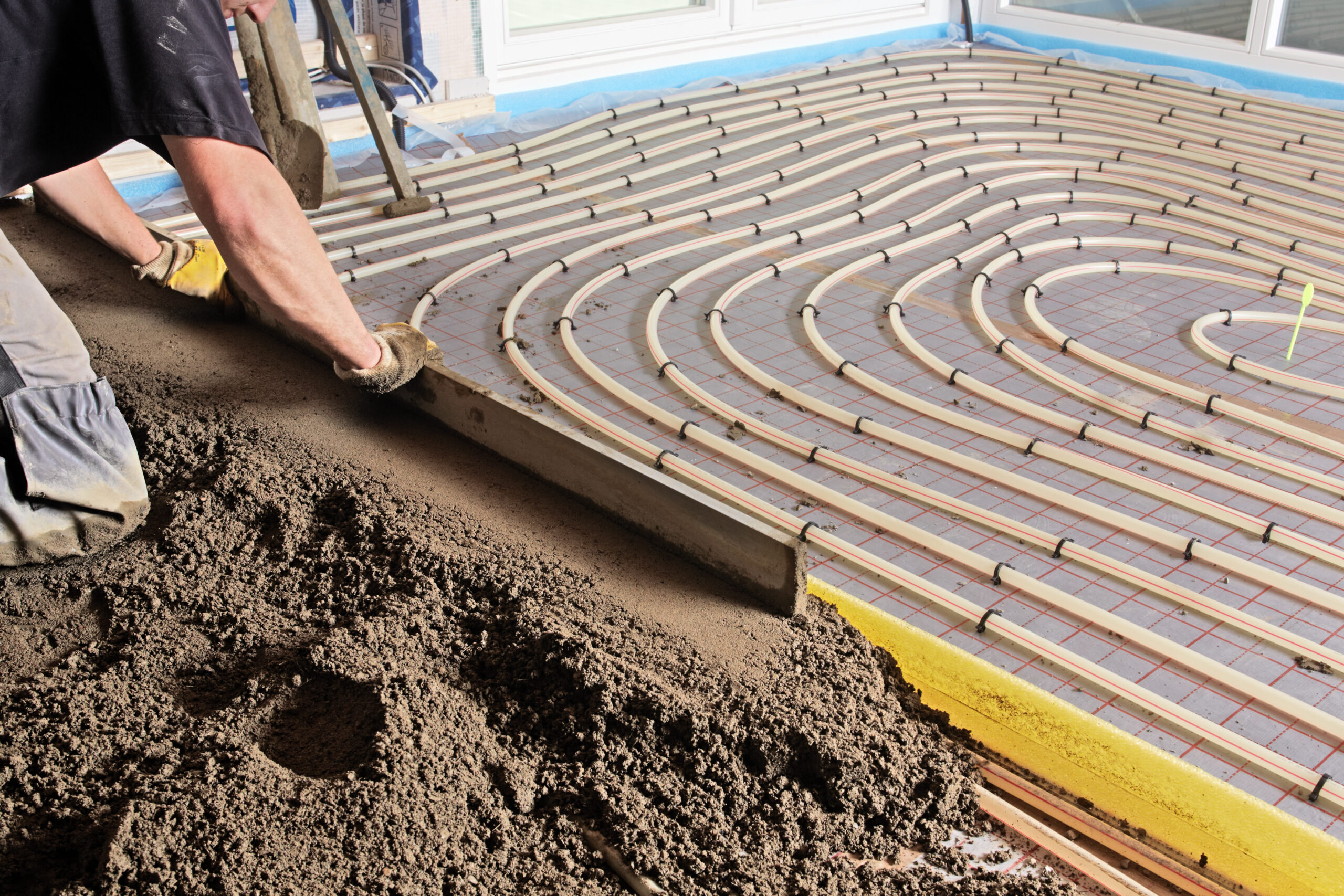 composition floor layers at work